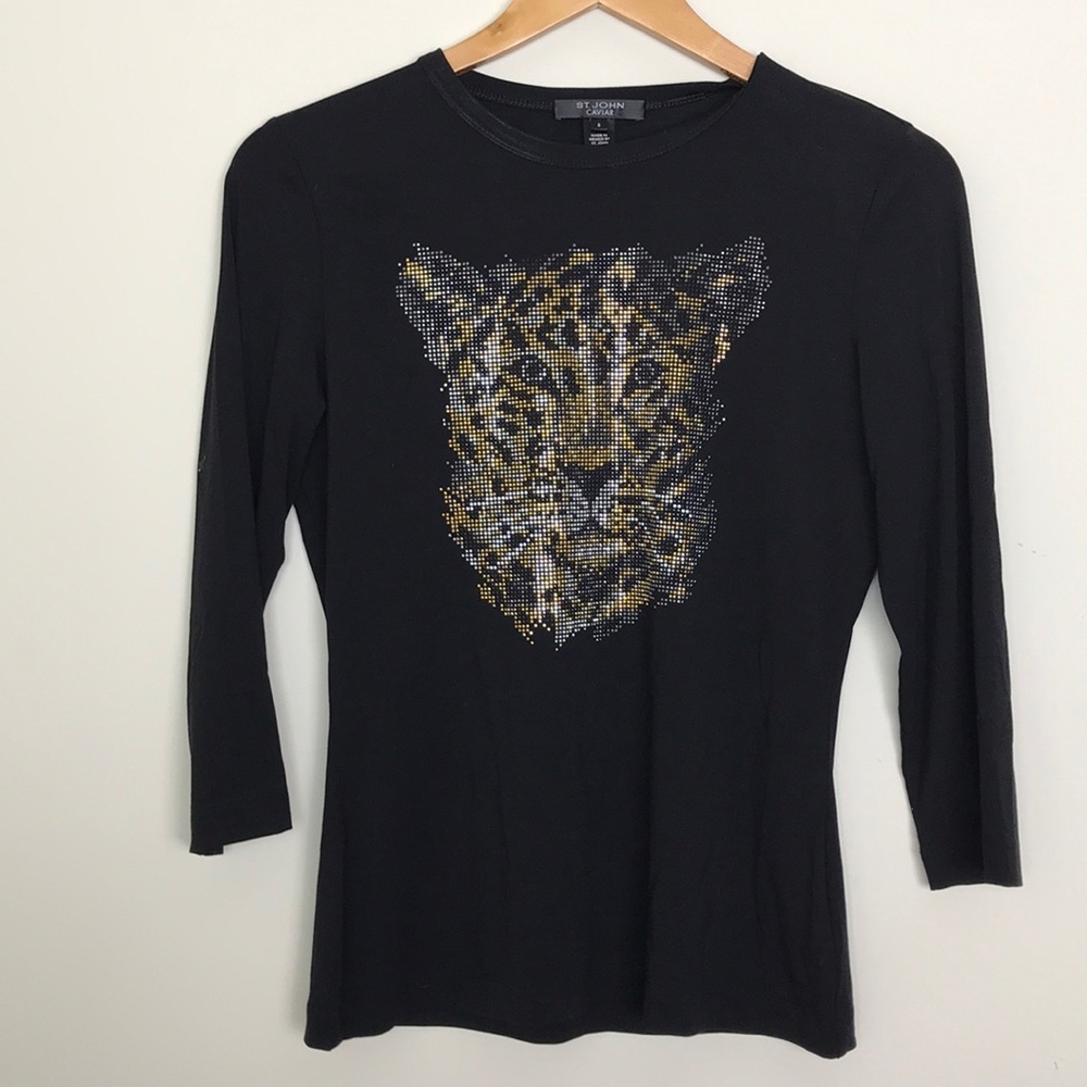 St. John caviar 3/4 sleeve top